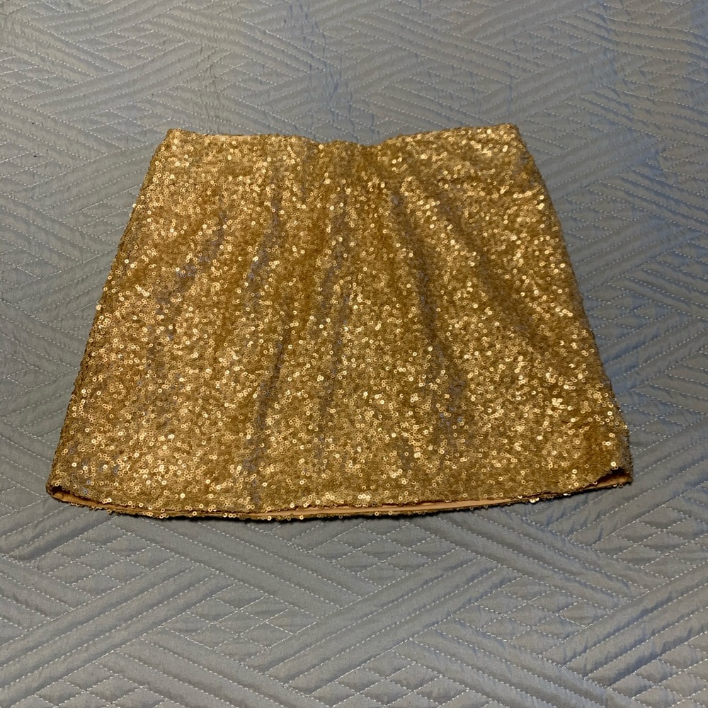 Gold sequin skirt